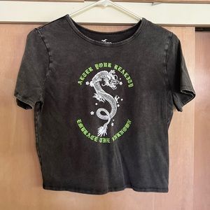 Hollister green dragon baby tee